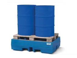 PE-opvangbak,v. 2x200l vat/kleinemballage,opvangvol. 270l