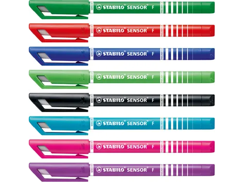 Fineliner STABILO Sensor 189/8 fijn assorti etui à 8 stuks