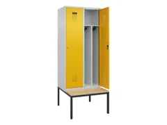 locker met bank,voor scheiding van kleding,HxBxD 2120x800x815mm,2vak