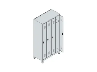 locker,HxBxD 1950x1000x500mm,4vak,vak B 250mm,cil.-slot,voeten - 3