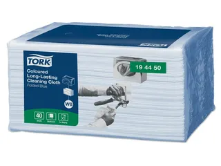 Reinigingsdoek Tork 194450 W8 multifunctioneel gevouwen blauw - 5