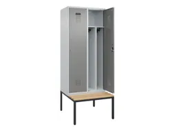 locker met bank,voor scheiding van kleding,HxBxD 2120x800x815mm,2vak