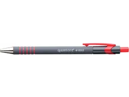 Balpen Quantore rubbergrip drukknop rood medium