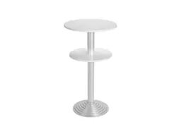 statafel,HxØ 1100x600mm,rond,schotelvoet aluminium-zilver