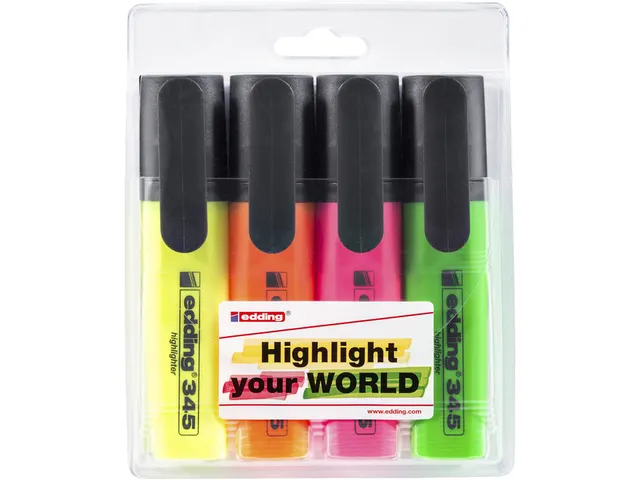 Markeerstift edding 345 2-5mm blister à 4 kleuren