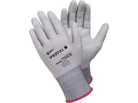 Tegera 909 snijbestendige handschoenen, PU gecoat, grijs, maat 8, per