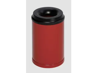 prullenmand zelfblussend 15 liter HxØ 370x250mm kop zwart rood - 1