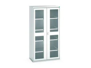 vitrinekast 2000x1050x550mm 4xStalen bodem romp RAL7035 front RAL7035 - 1