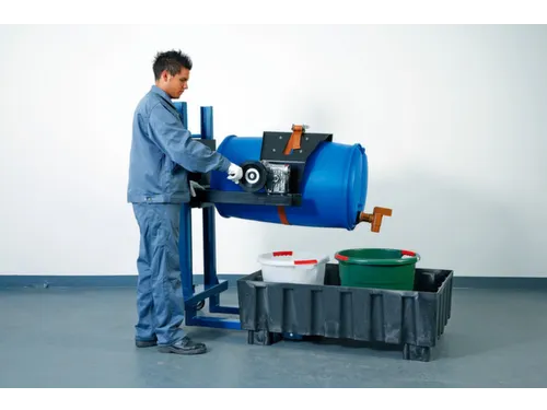Verrijdbare Vatenheffer,Draagverm. 300Kg,Grijpsysteem M. Prismabekken