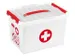Trousse de premiers secours Q-line avec plateau, blanche et rouge - 40