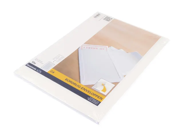 Bordrug envelop Raadhuis 229x324mm C4 wit met plakstrip krimp a 10 stu