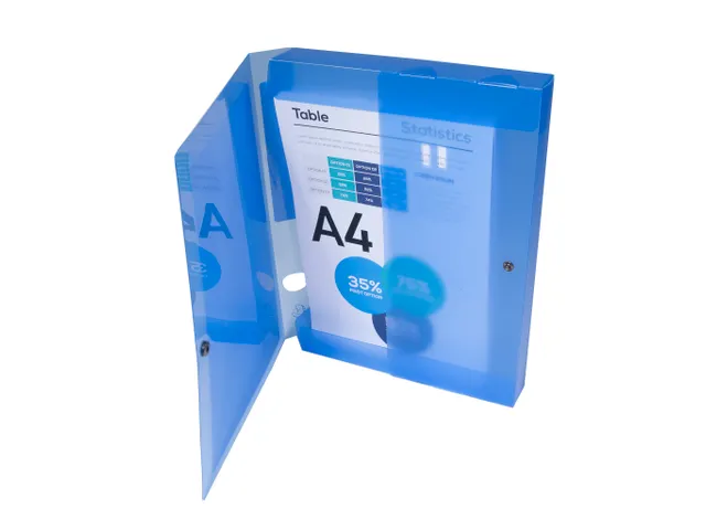 Klasseerdoos PP Krea cover rug 40mm blauw