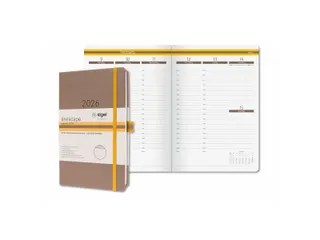 Weekagenda Linescape A5 2026 (EN) bruin Hardcover verticale indeling - 1