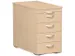 Caisson Fixe Hxlxp 720X430X800Mm 1Tiroir Plumier Décor Plateau Hêtre