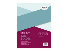 Tabblad Multo A4 23r blanco gerecycled karton 160 grams 5 delig assort