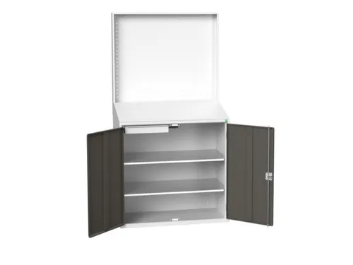 lessenaarkast achterwand 2000x1050x550mm 2 legbord/1lade RAL7016