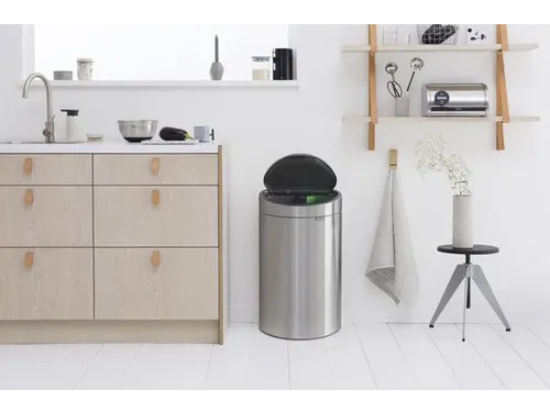 Touch Bin New Recycle Afvalbak 23+10 Liter Mat Staal