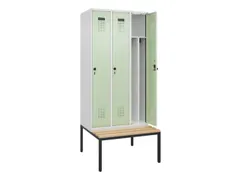 locker met bank,voor scheiding van kleding,HxBxD 2120x900x815mm,3vak