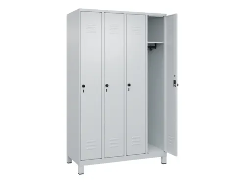 locker,HxBxD 1950x1200x500mm,4vak,vak B 300mm,draaigrendel,voeten