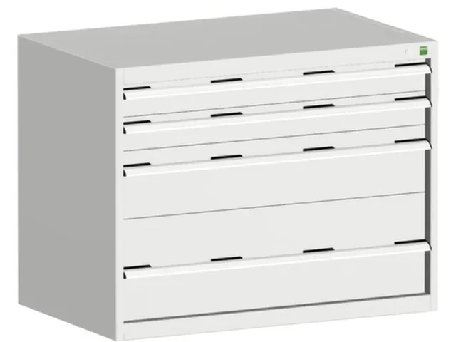 ladekast HxBxD 800x1050x750mm 4 laden romp Ral7035 staal lichtgrijs