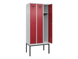 locker,HxBxD 2120x900x500mm,3vak,vak B 300mm,cil.-slot,voetonderstel