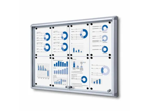 Vitrinekast Mededelingenbord Fire-proof schuifdeuren 8xA4