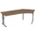 In hoogte verstelbaar hoekbureau 680-820x2166x1130mm noten zilver