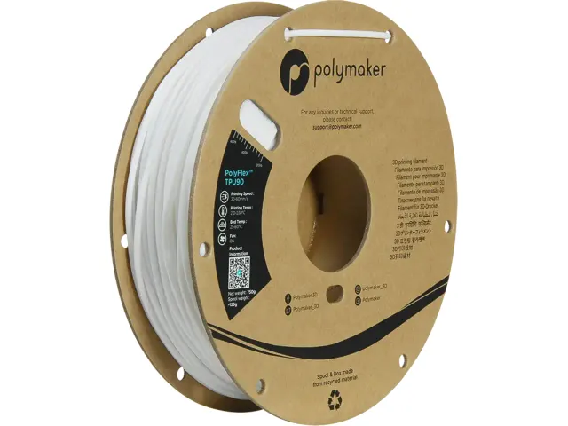 TPU-90A 2,85mm WHITE 0,75kg PolyMax 3D Filament