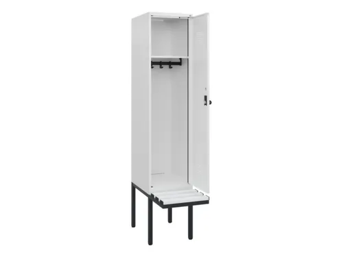locker met bank,HxBxD 1950x400x815mm,1vak,vak B 400mm,draaigrendel