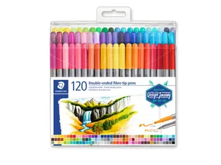 Kleurstift Staedtler 3200 dubbele punt viltstift etui 120 kleuren - 1