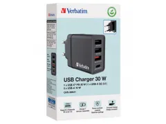Chr-30Eu Oplader 30W zwart 49700 1x USB-C 1x USB-A 3.0 2x USB-A 10W