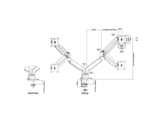 Newstar Monitorarm 2 Schermen 32 Inch Gasveer Wit - 3