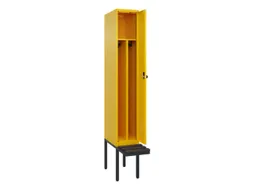 locker met bank,voor scheiding van kleding,HxBxD 2120x300x815mm,1vak