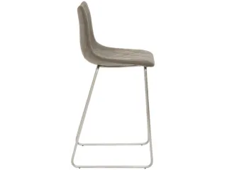 Barkruk mySOLO Sledeframe RVS met Zitting kunstleder Vintage Modder - 4