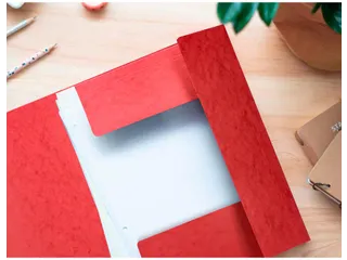 Elastomap A4 Met 3 Kleppen Karton Rood Voor 200 Vel Pak 10 Stuks - 6