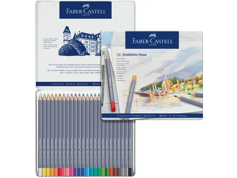 Aquarelkleurpotlood Faber-Castell Goldfaber etui 24 stuks