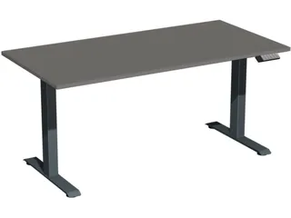 Elektrisch ihv bureau,HxBxD 730-1230x1600x800mm,blad onyxgrijs - 1