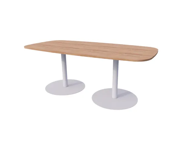 Linesto vergadertafel 200x100 deens ovaal hav/kers 25mm alu