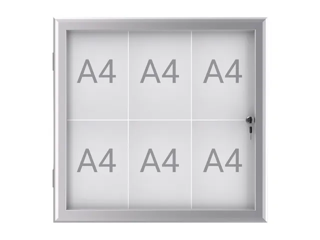 Buiten- binnenvitrine wand MAULexcite whiteboard 6xA4 met slot