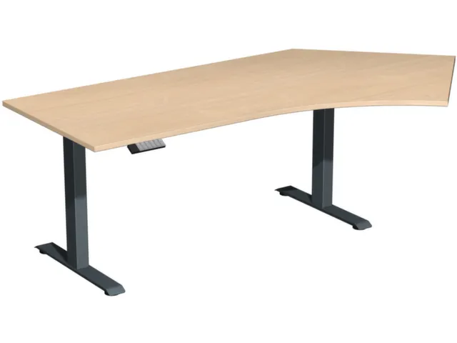 Av. régl. él. hauteur bureau d'angle HxlxP 730-1230x2166x1130mm