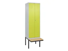 PBM-locker met bank,HxBxD 2120x600x815mm,2vak,vak B 300mm,cil.-slot