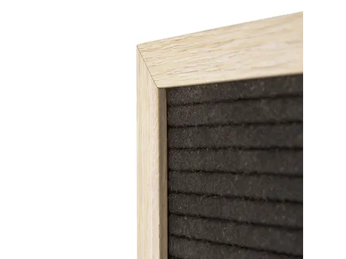 Letterbord Zwart 30x30cm licht houten frame