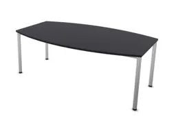 vergadertafel,HxBxD 740x2000x1200mm,vatvormig,CC-zwart