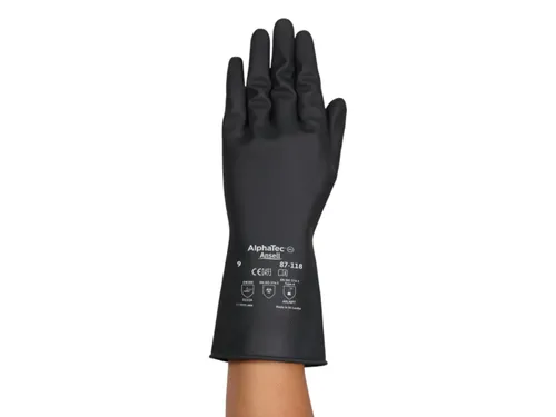 Ansell AlphaTec 87-118 natuurrubberen latex handschoen Zwart maat 10.5