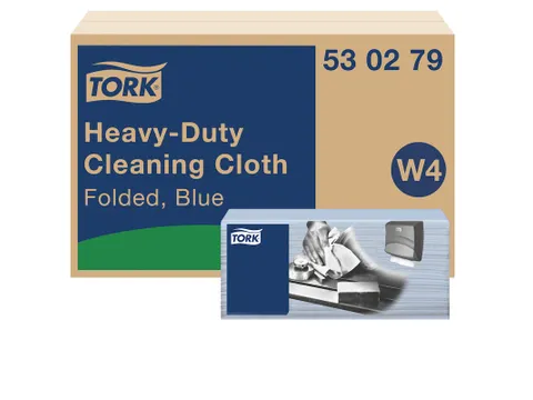 Reinigingsdoek Tork Heavy-Duty W4 gevouwen 105 vel blauw 530279