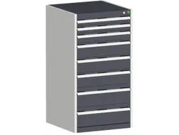 ladekast HxBxD 1200x650x650mm 8laden romp RAL7035 front RAL7016
