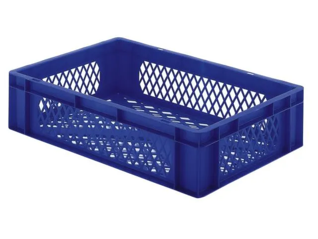 Euronorm-stapelbak 33l 175x600x400mm Wanden/bodem Opengewerkt Blauw