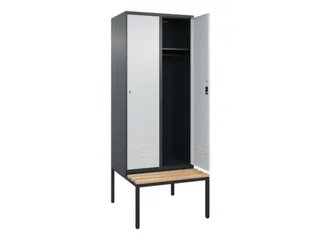 locker met bank,HxBxD 2120x800x815mm,2vak,vak B 400mm,cil.-slot - 2