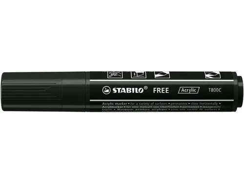 Acrylmarker STABILO Free Acrylic T800C zwart 2-10mm