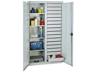Draaideurkast Hxbxd 1800x1000x500mm 16laden 4legborden Lichtgrijs - 2